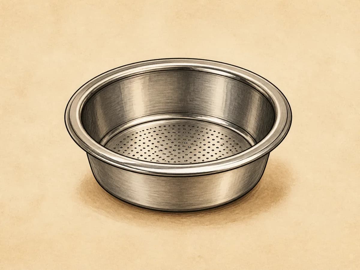 Original editorial illustration representing 54 mm Filter 1 Cup Single Wall; not a product photograph.