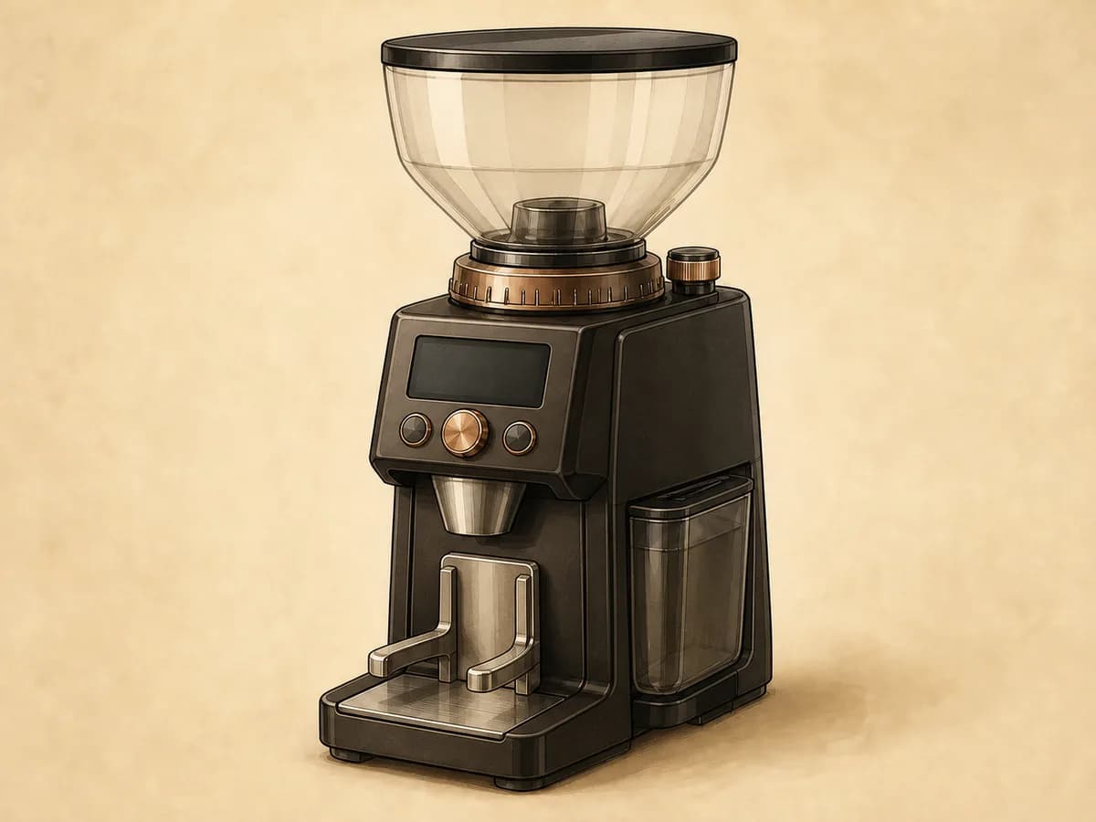 Original editorial illustration representing the Smart Grinder Pro; not a product photograph.